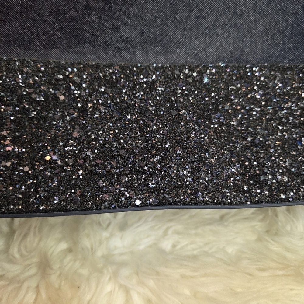 Kate Spade Navy Glitter Leather Large Tote Bag - Picture 5 of 16